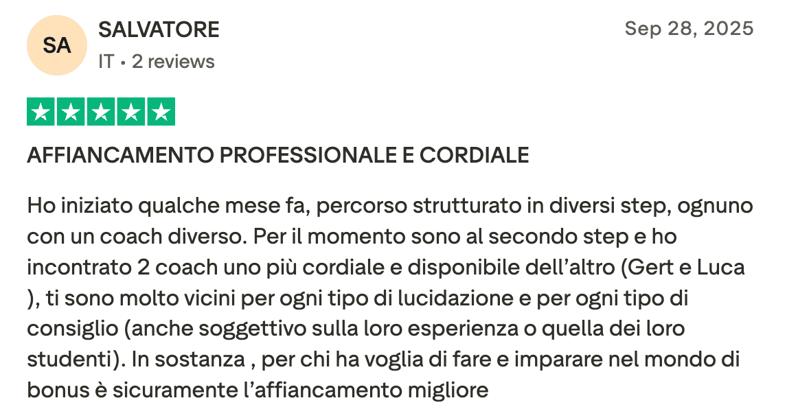 Recensione Trustpilot 7