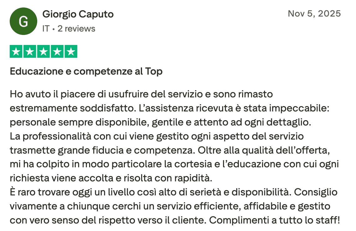 Recensione Trustpilot 2