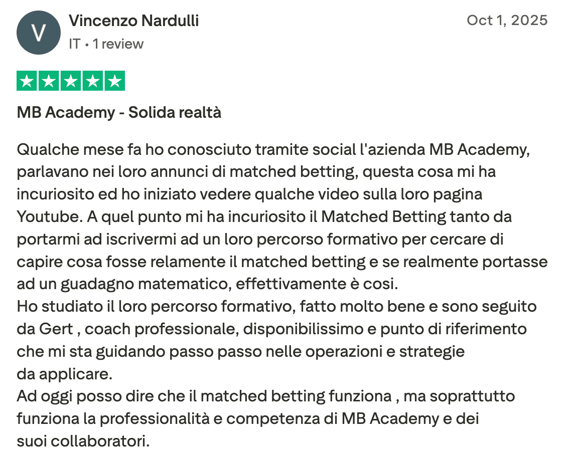 Recensione Trustpilot 5